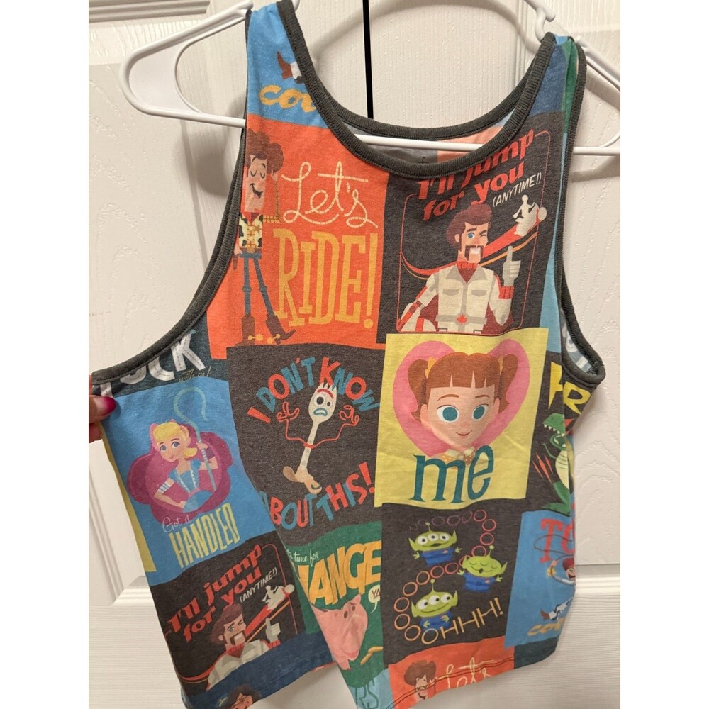 Disney Pixar Toy Story ALL-OVER Character Block Tank Top Women's size L NWOT
